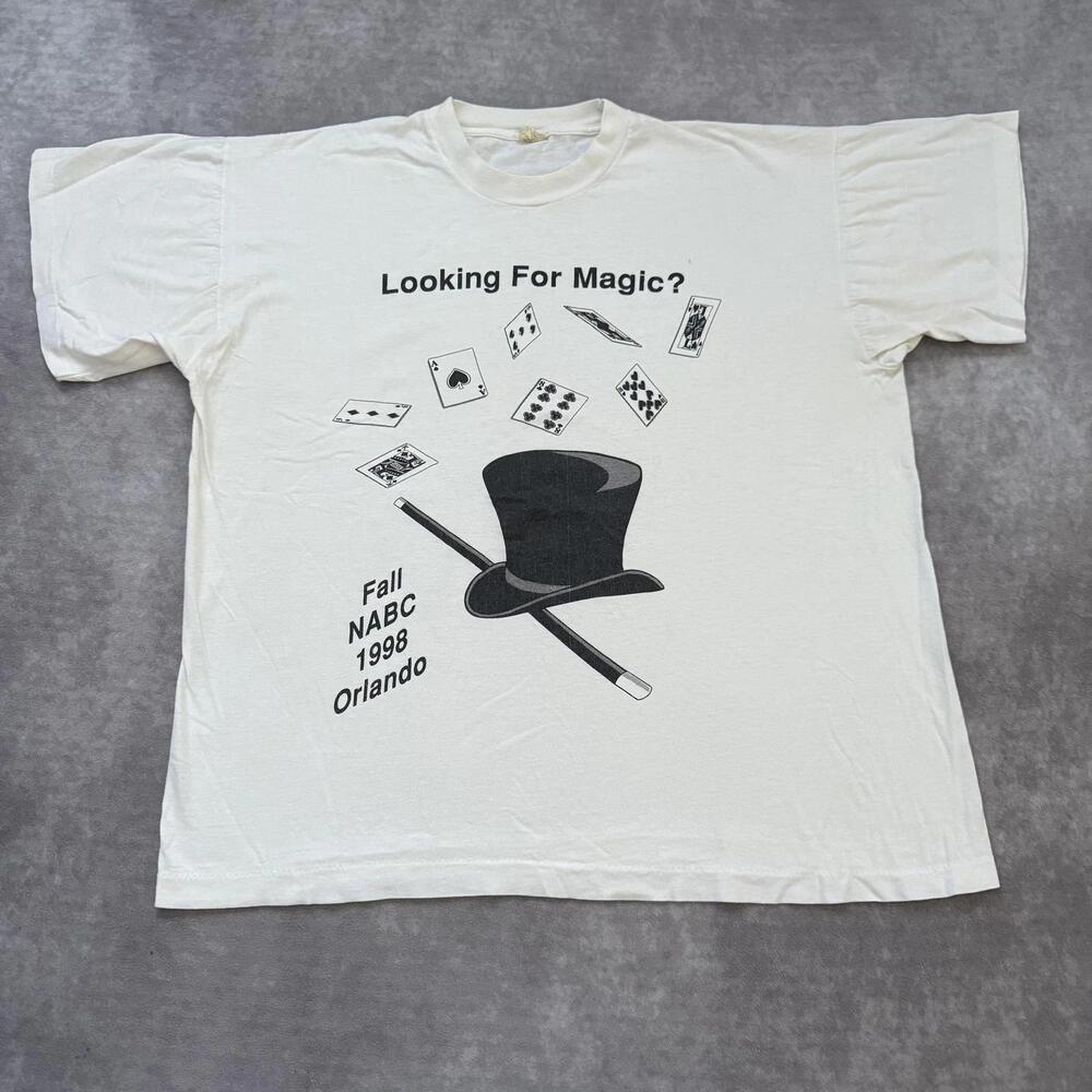 Nabc Looking For Magic Shirt Mens Xl White 1998 Orlando Cards Graphic